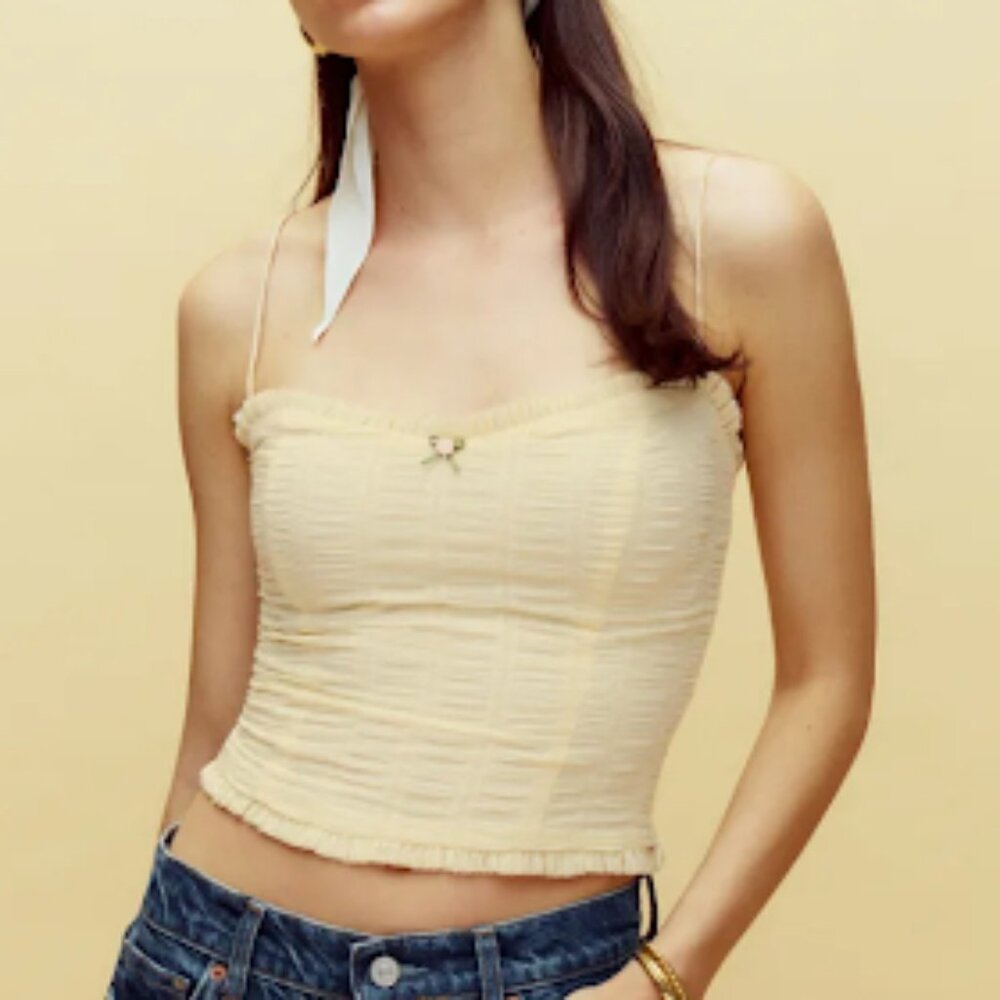 Reformation Trixi Ruched Top